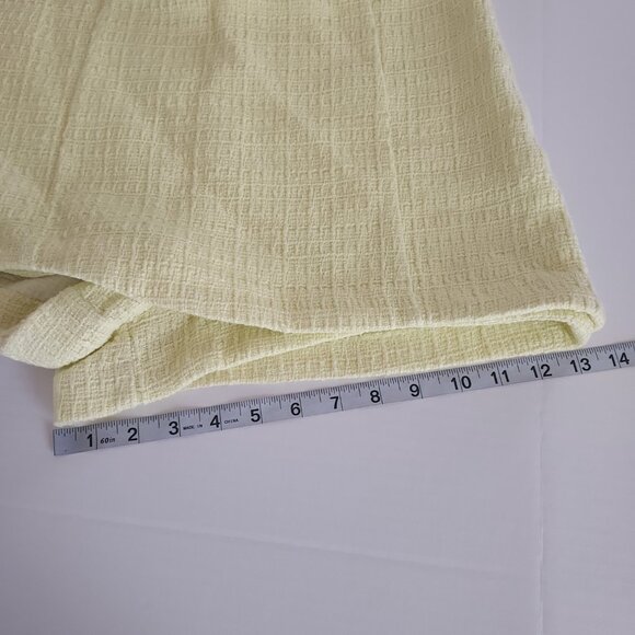 Zara Two Piece Pastel Yellow Textured Cropped  Jacket & Skort Set Size Lg - Picture 10 of 10